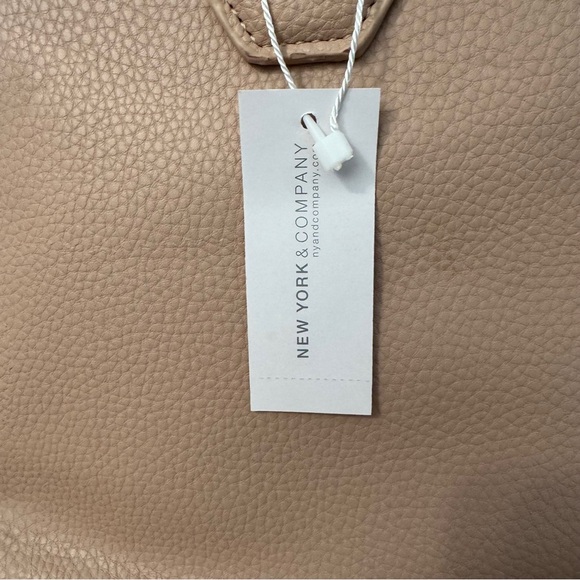NWT New York and Company Stylish Nude Satchel has short and long straps - Picture 4 of 14